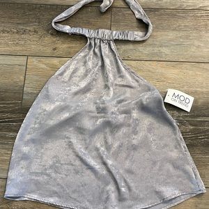 MOD metallic silver halter blouse, NWT